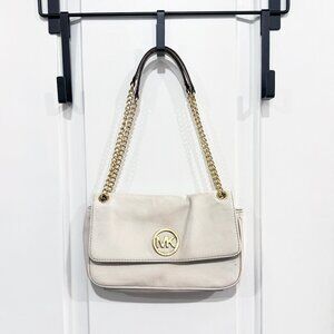 Michael Kors genuine leather cream and gold convertible shoulder bag